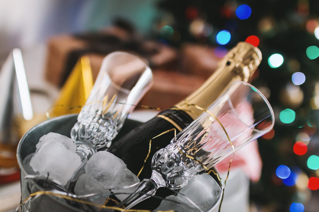 Champagne i ishink